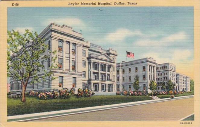 Texas Dallas Baylor Memorial Hospital 1943 Curteich