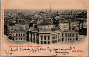 Austria Wien Hof Burgtheater Vienna Vintage Postcard 09.60