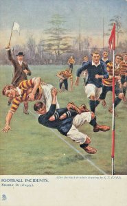 Raphael Tuck Football Inciden's Soccer Nearly In Tuck 1746 Postcard