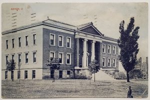 Akron OH Buchtel College 1908 Niles Family Elyria Ohio Postcard A42