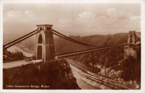 BRISTOL UK~CLIFTON SUSPENSION BRIDGE PHOTO POSTCARD