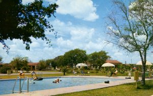 Harlingen, Texas - The Swimming Pool at Hacienda Motel - in 1957