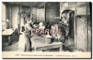 Old Postcard Pottery Ceramic Manufacture Nationale de Sevres L & # 39enfourne...