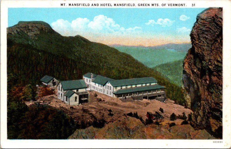 Vermont Green Mountains Mount Mansfield and Hotel Mansfield Curteich