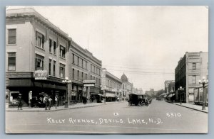 DEVILS LAKE ND KELLY AVENUE ANTIQUE REAL PHOTO POSTCARD RPPC