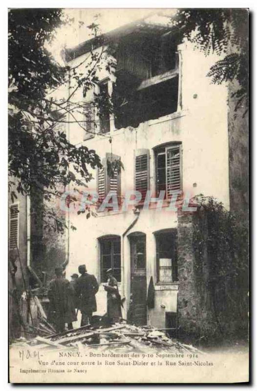 CPA Militaria Nancy Bombardement des 9 10 septembre 1914 Vue d'une cour entre la