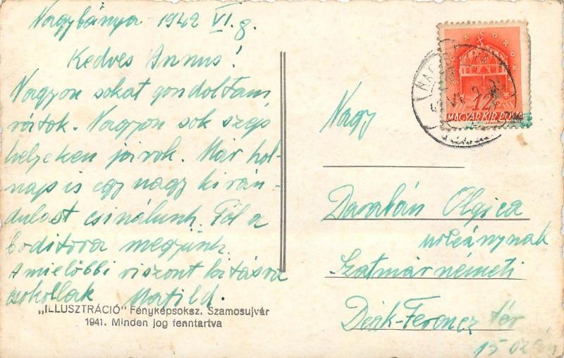 Romania Maramures Baia Mare Nagybánya real photo postcard cottage cabana 1942