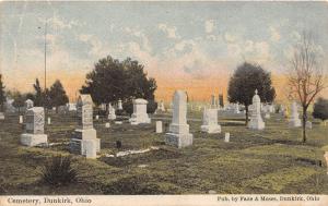 E59/ Dunkirk Ohio Postcard c1910 Cemetery Stones Graves 7