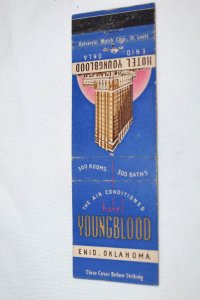 Hotel Youngblood Enid Oklahoma 20 Front Strike Matchbook Cover