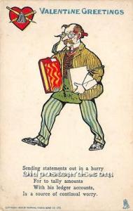 Bookkeeper Sending Statements out in a hurry Vinegar Valentine 1907 