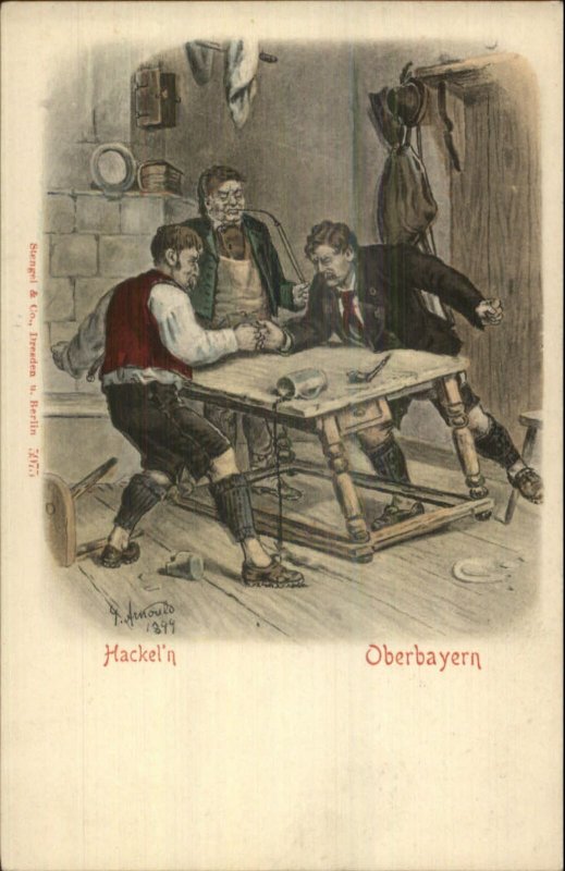 Unusual Sport Men Thumb Wrestling Hackel'n Oberbayern Arnoulo 1899 PC