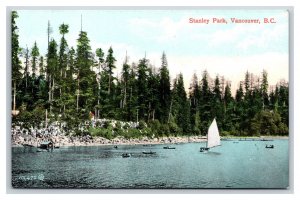 Sailboat at Stanley Park Vancouver British Columbia BC Canada UNP DB Postcard T6