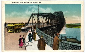 13930 Trolley Car on the Municipal Free Bridge, St. Louis, Missouri