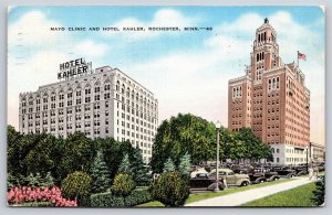 Rochester Minnesota~Mayo Clinic And Hotel Kahler~Vintage Linen Postcard