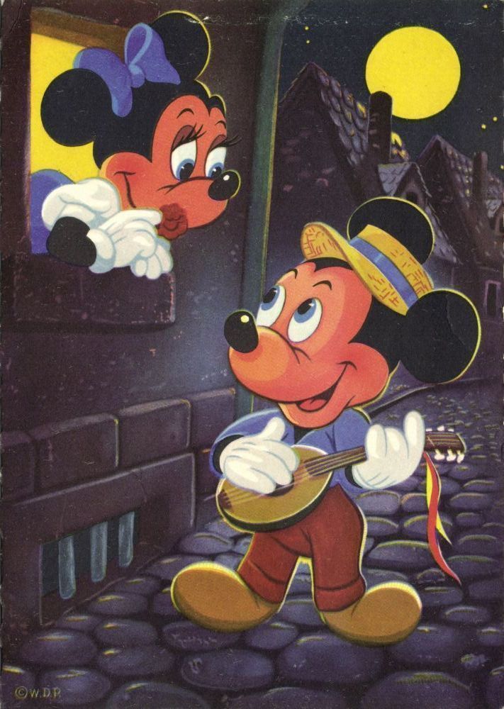 Walt Disney Productions, Mickey and Minnie Mouse (1960s) III | Topics -  Amusment Parks, Postcard