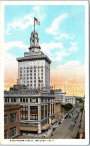 OAKLAND, CA  California   WASHINGTON STREET SCENE   1924   Postcard