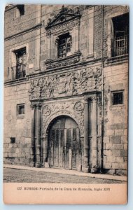 BURGOS Portada de la Casa de Miranda SPAIN Postcard