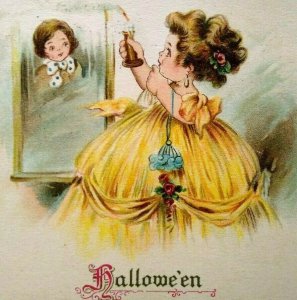 Victorian Halloween Postcard Tucks 803 Children Original 1914 Providence RI