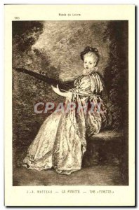 Old Postcard Louvre Museum J A Watteau The Finette