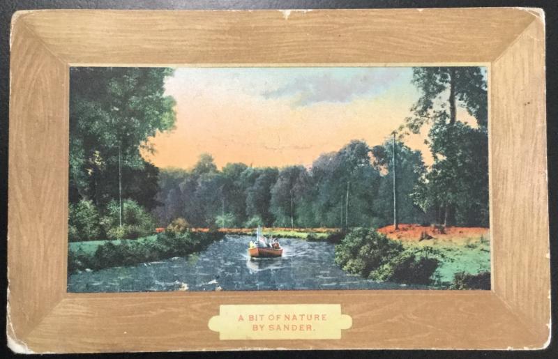 Postcard Used Creased “A Bit Of Nature by Sander” Flag/Boat MO LB
