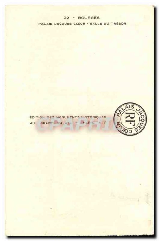 Old Postcard Bourges Palais Jacques Coeur Room Treasury