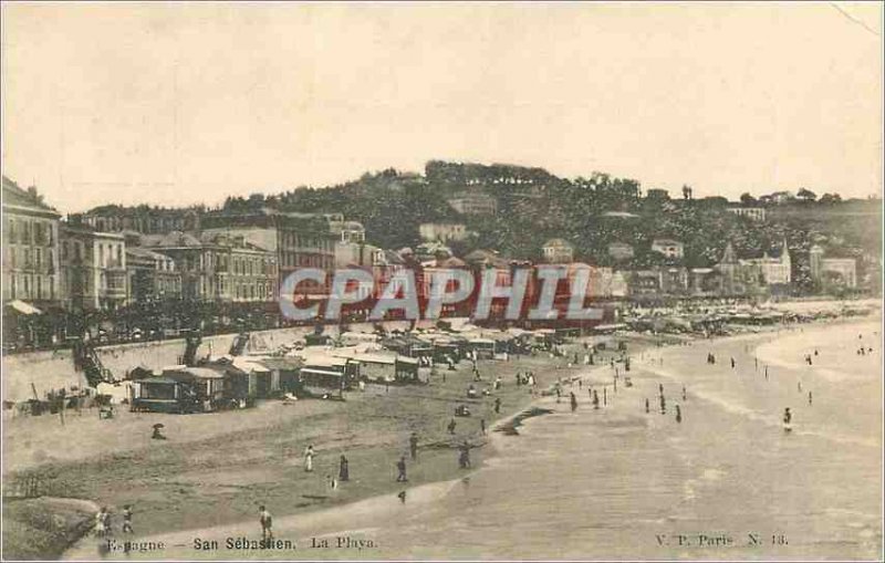 Postcard Old San Sebastian La playa