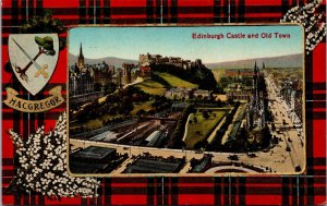Clan Macgregor Tartan Edinburgh Castle Scotland UNP Unused DB Postcard L9