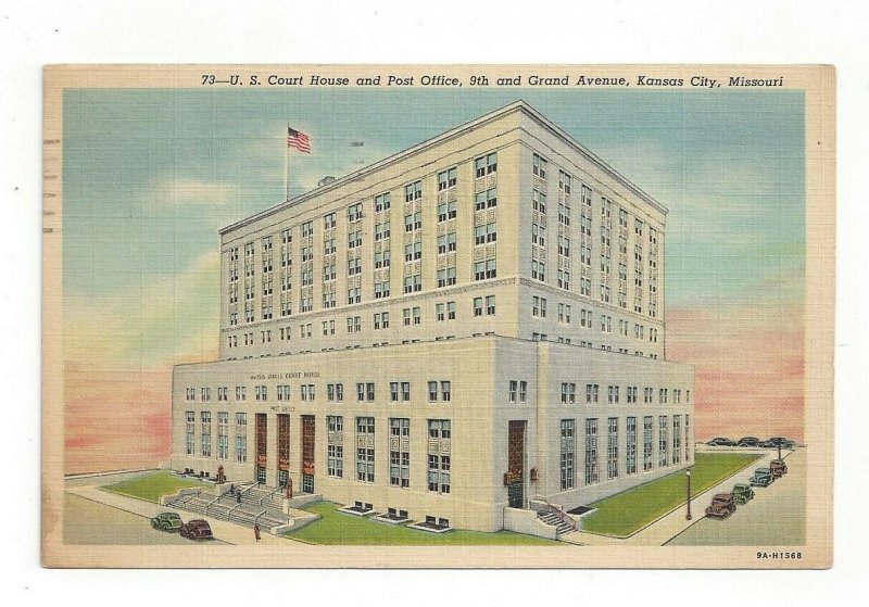 Postcard Missouri MO U.S. Court House Post Office Kansas City Standard View Card 