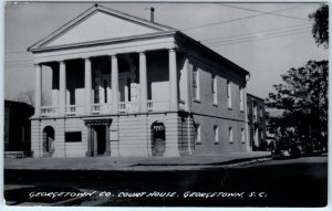 RPPC  GEORGETOWN South Carolina   GEORGETOWN COUNTY COURT HOUSE c1940s Postcard