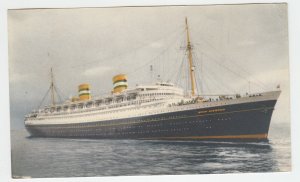 P2341, 1952 postcard nieuw amsterdam ship paquet boat posted at sea