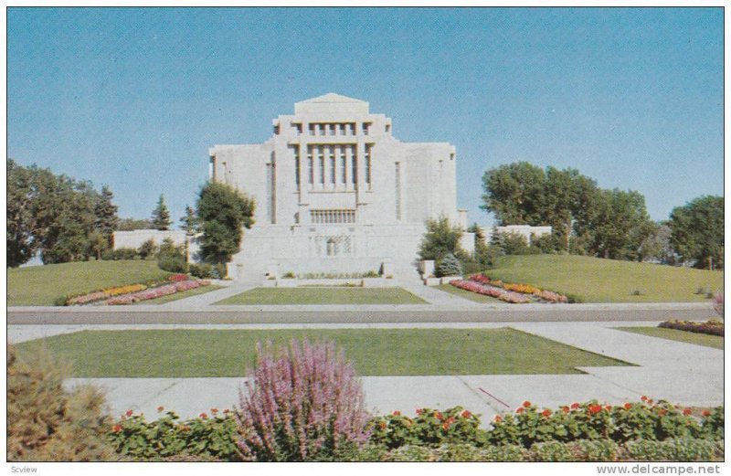 Flower Gardens Surrounding Mormon Temple, Cardston, Alberta, Canada, 40-60´s