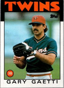 1986 Topps Baseball Card Gary Gaetti Minnesota Twins sk2609