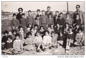 RP: 	Class picture Students & teachers,  Omodos School , CYPRUS , 1950-60s 1/6