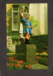 WI Statue King Gambrinus Brewing Brewery Papst Milwaukee Wisconsin Postcard Beer