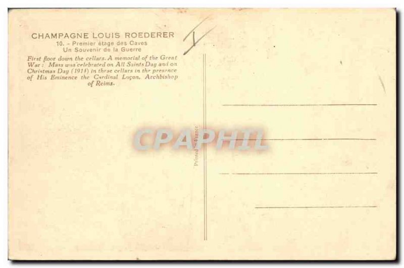 Postcard Old Wine Harvest Champagne Louis Roederer cellars First floor