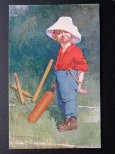 Cricket Theme OUT FIRST BALL c1907 Postcard E.P. Kinsella - Series 675