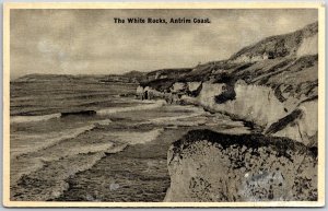 The White Rocks Antrim Ireland Coast Cliff Coatal Section Waves Postcard