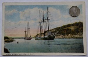 Sailing Ships in Tow, Cape Cod Canal, 1905