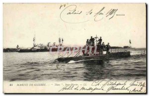 Old Postcard Boat War Submarine Thon