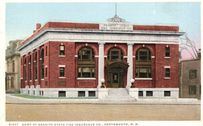 Vintage Postcard Home Granite State Fire Insurance Co. Portsmouth New Hampshire