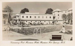 Pool, Harrison Hotel, Harrison Hot Springs, B.C., Canada, Real Photo Postcard