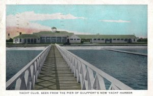 VINTAGE POSTCARD VIEW OF YACHT CLUB FROM GULFPORT'S NEW PIER MAILED 1941