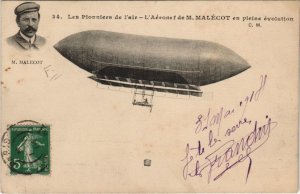 PC DIRIGEABLE AERONEF DE M. MALECOT AVIATION (a24489)