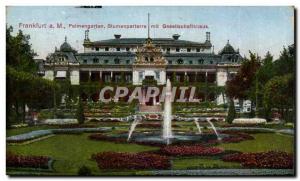 Frankfurt Germany Old Postcard Pamengarten Blumenparterre put Gesellschaftshaus