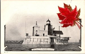 View of Lighthouse The Beacon St. John New Brunswick UDB Vintage Postcard P42