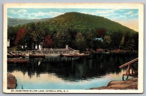 1922 Mount Zoar From Silver Lake Catskill Mountains New York NY Posted Postcard