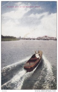 Small Boat, Vacation Days on the Mississippi River, United States, PU-1911