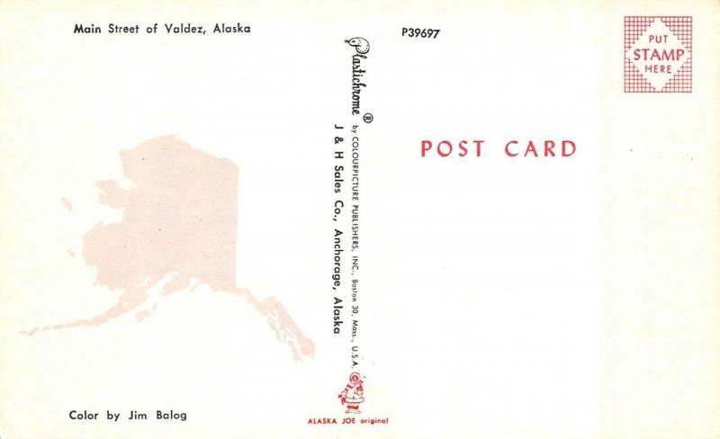 VALDEZ, AK Alaska   MAIN STREET SCENE Merrill Mercantile~Beale Hotel  Postcard
