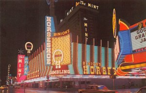 LAS VEGAS NEVADA~CASINO CENTER-FREMONT STREET-NIGHT VIEW-NEON SIGNS~POSTCARD