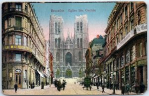 Postcard - Church of St. Gudula - Brussels, Belgium